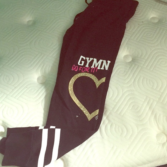 Leggings/sweatpants black with words on it - Picture 1 of 4